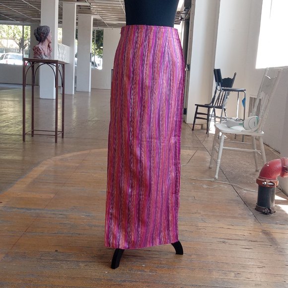 Pink, Orange and Purple maxi skirt with split - Picture 6 of 8
